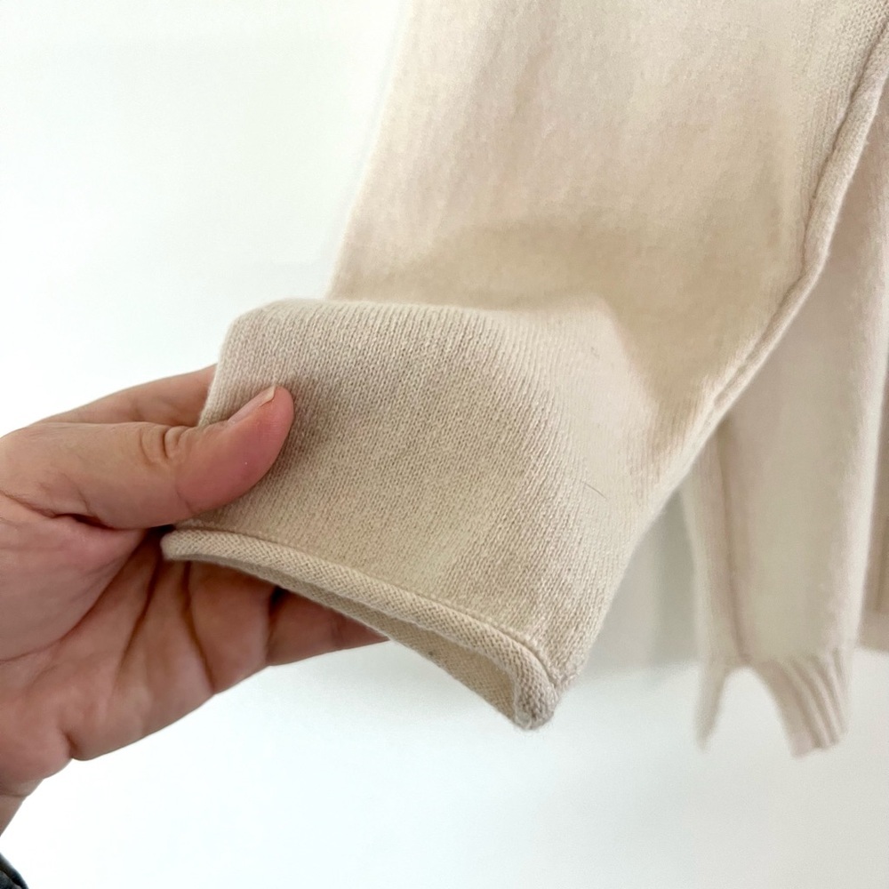 Elena Miro Cream Cable Knit Wool Fold Over Turtleneck Sweater Size‎ XS - Picture 10 of 14